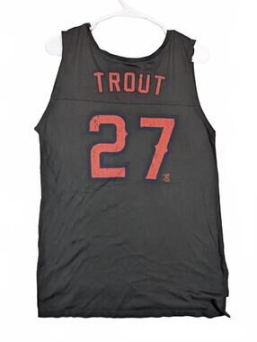 Majestic Threads Mike Trout Angels MLB Baseball Racerback Tank Womens Medium